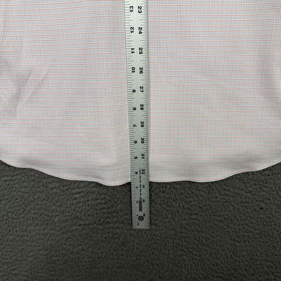 Twillory Dress Shirt Mens 18 34/35 Blue Orange Check Tailored Fit Safe Cotton - Picture 12 of 14